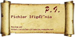 Pichler Ifigénia névjegykártya